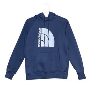 The North Face Women's Size S Navy‎ Jumbo Half Dome Logo Hoodie Pullover Iconic